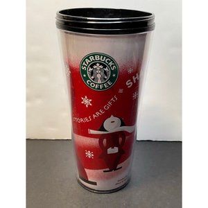 Starbucks 2010 Christmas coffee cup tumbler 16 oz plastic mug